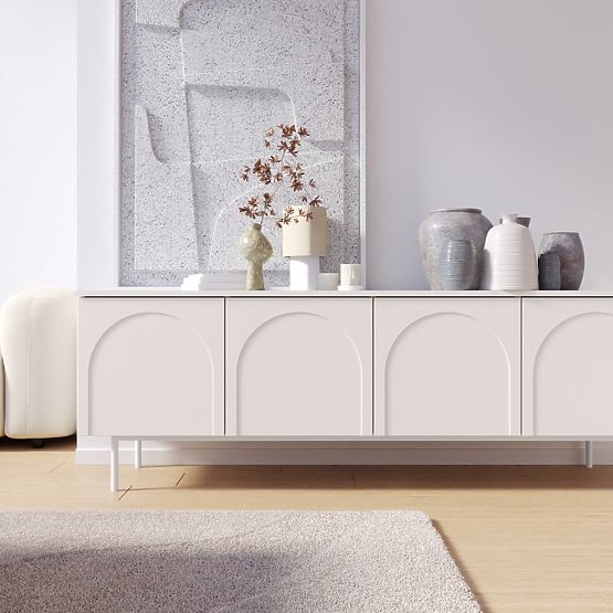 Helene Four-Door TV Cabinet, Cashmere