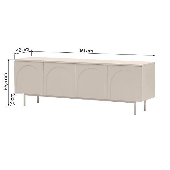 Helene Four-Door TV Cabinet, Cashmere