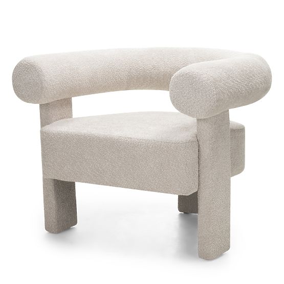 Hella Light Beige Relaxation Chair, Boucle, Rounded