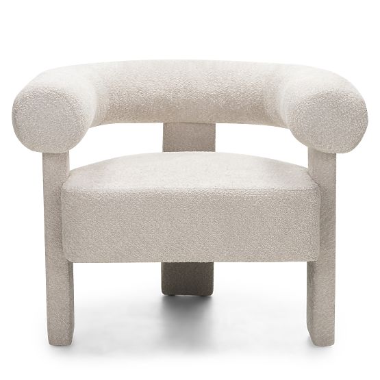 Hella Light Beige Relaxation Chair, Boucle, Rounded