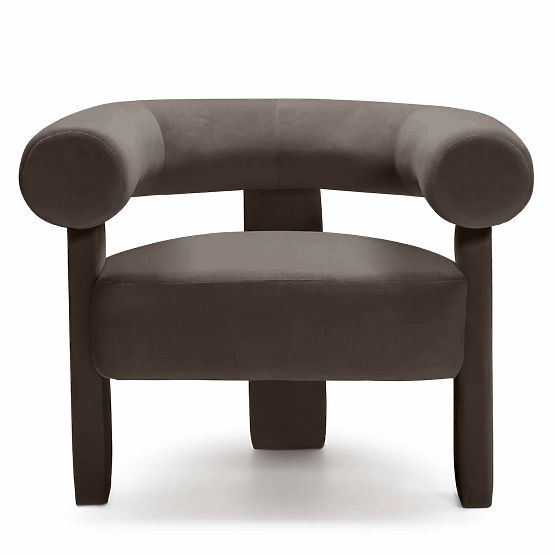 Hella Relaxation Chair Brown, Velvet, Rounded