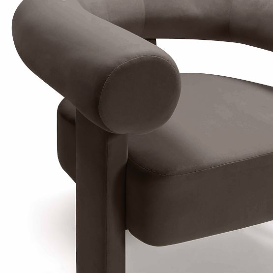 Hella Relaxation Chair Brown, Velvet, Rounded