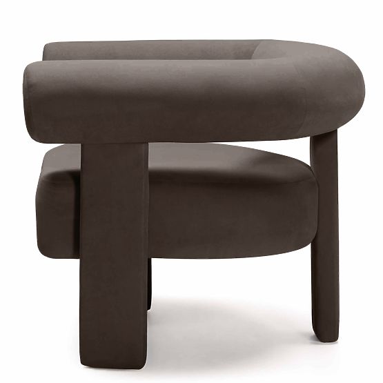 Hella Relaxation Chair Brown, Velvet, Rounded