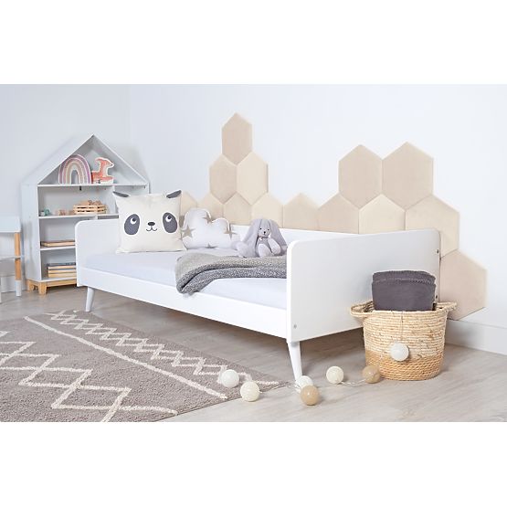 Hexagon upholstered panel - cream