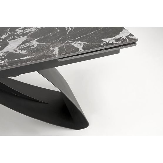 HILARIO extendable table, top - black marble, legs - black (3p=1pc)