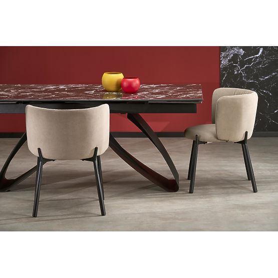 HILARIO extendable table, top - black marble, legs - black (3p=1pc)