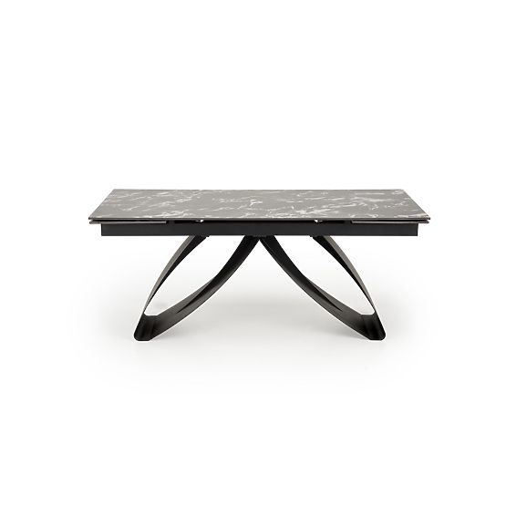 HILARIO extendable table, top - black marble, legs - black (3p=1pc)