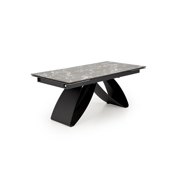 HILARIO extendable table, top - black marble, legs - black (3p=1pc)