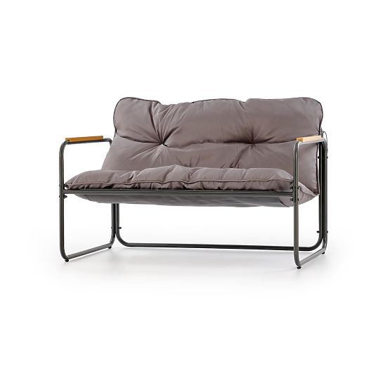 HUDSON, garden set (sofa, 2x armchair, table), gray / brown (1p=1set)