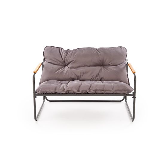 HUDSON, garden set (sofa, 2x armchair, table), gray / brown (1p=1set)