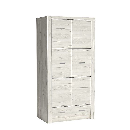 INDIANAPOLIS Two-Door Wardrobe with Drawers I1 Kraft White