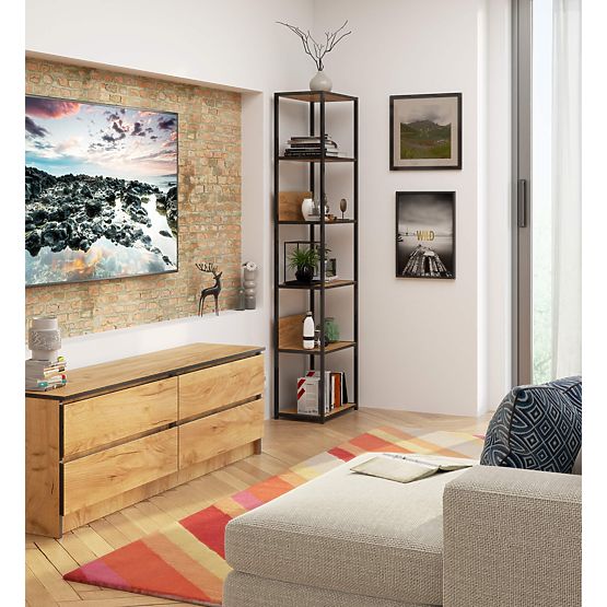 INDUSTRIAL SHELF 500 BLACK/OAK CRAFT