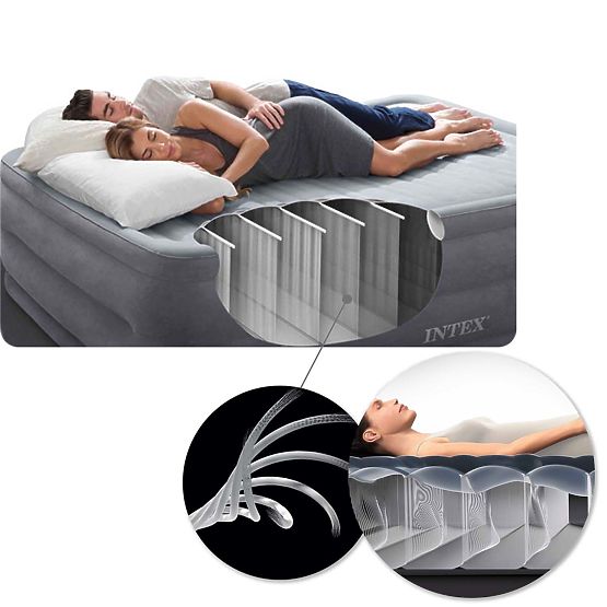 Inflatable Mattress with Pump Velour Intex 64148ND