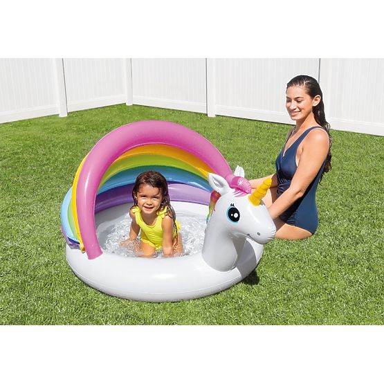 Inflatable Paddling Pool Unicorn with Canopy Intex 57113NP