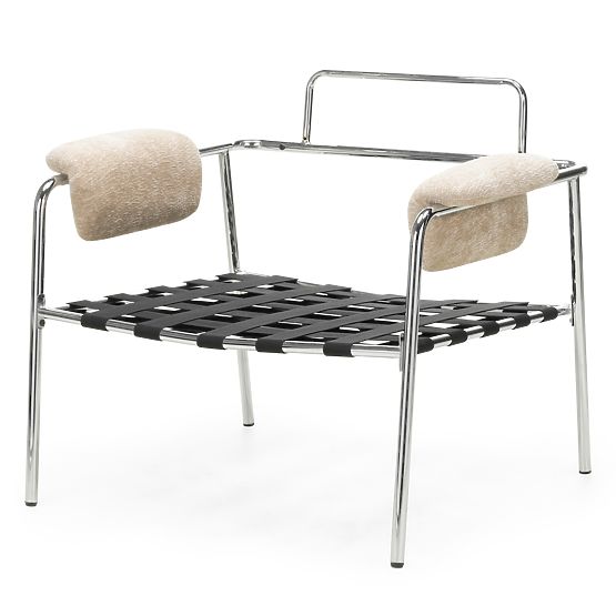 Inverno Beige Relaxation Chair, Chrome