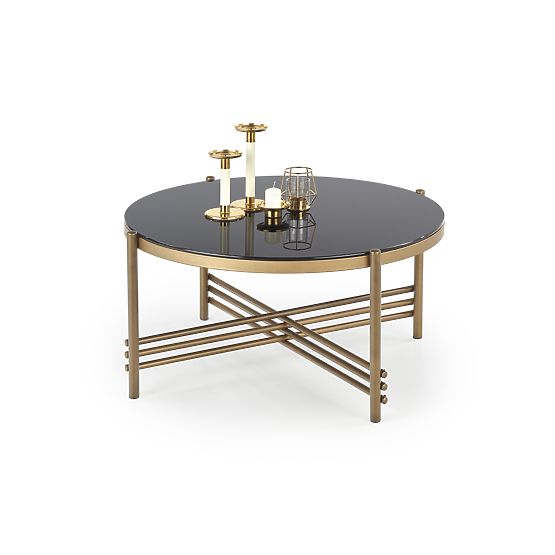 ISMENA coffee table frame - gold, top - black (1p=1pc)