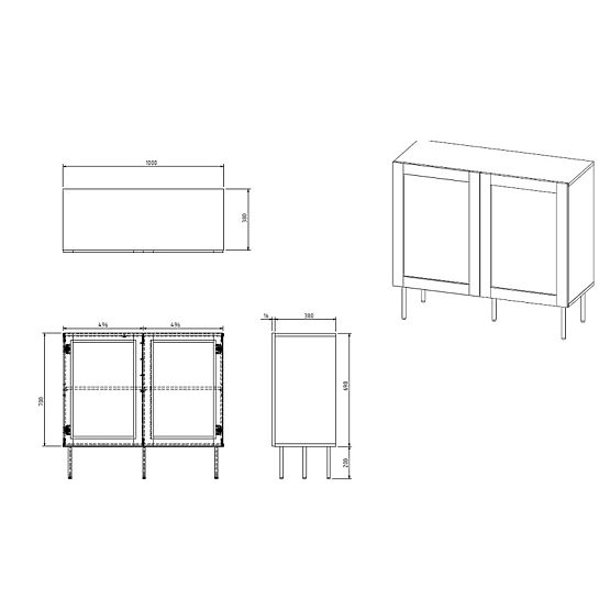 JUTA Dresser 100 (2D) Black Matte