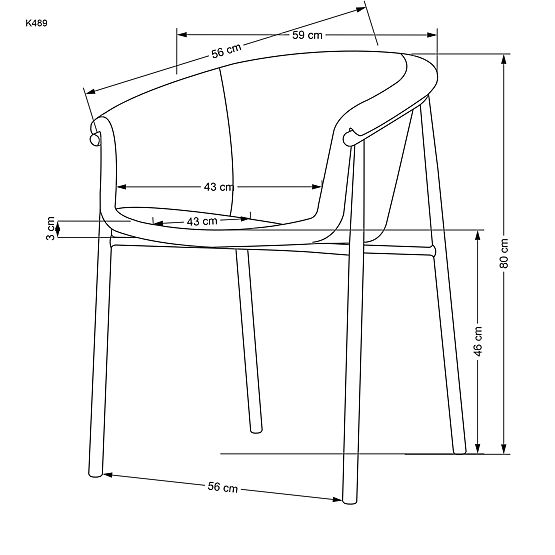 K489 Chair Beige (1p=2pcs)