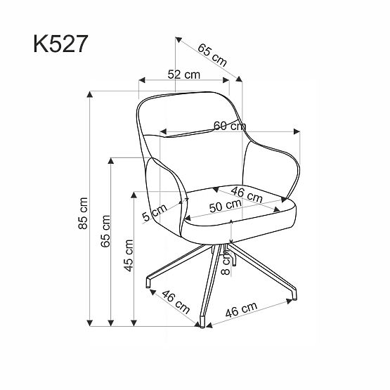 K527 Chair Grey / Light Grey (1p=2pcs)
