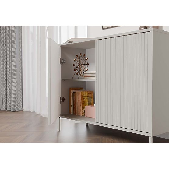 KAMARO 2D SLIM Dresser with Cashmere Slatted Front Panel