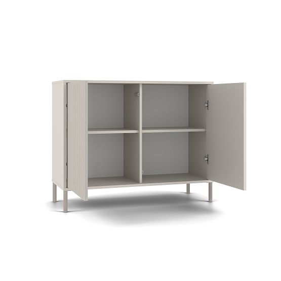 KAMARO 2D SLIM/SMOOTH CASHMERE Sideboard with Slatted Front Panel + Classic