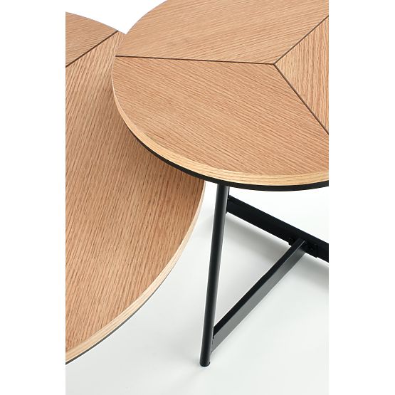 KARIDA coffee table natural oak/black (1p=1pc)