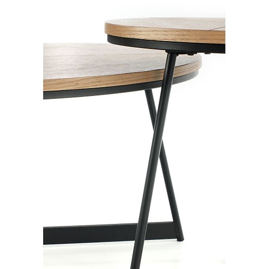 KARIDA coffee table natural oak/black (1p=1pc)