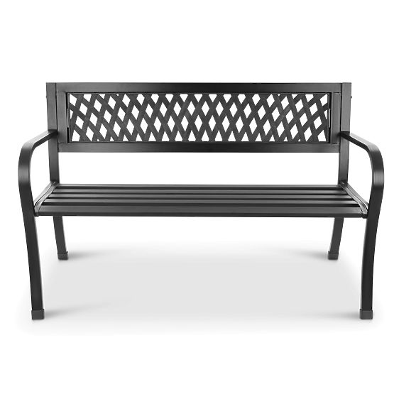Lacy Garden Bench with Backrest for Terrace Balcony Metal Frame