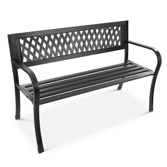 Lacy Garden Bench with Backrest for Terrace Balcony Metal Frame