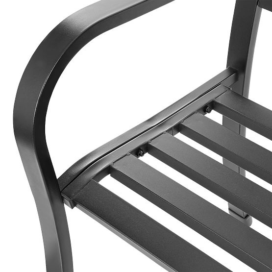 Lacy Garden Bench with Backrest for Terrace Balcony Metal Frame