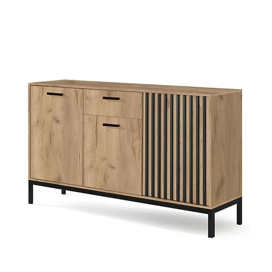 LAMINO KM-1 Sideboard Craft Oak/Black, Legs: Black (3pcs=1unit)