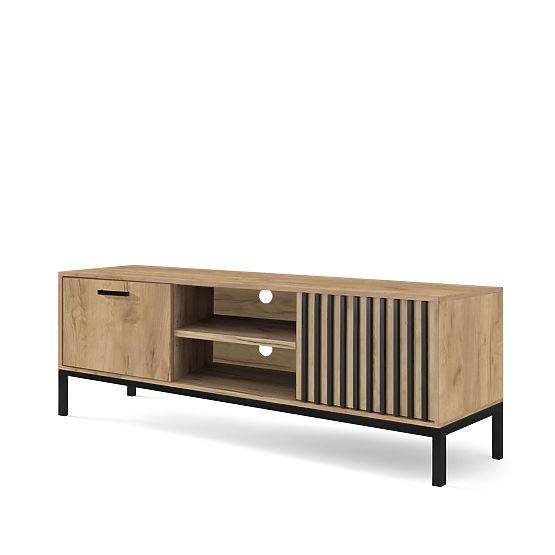 LAMINO RTV-1 TV Stand Oak Craft/Black, Legs: Black (2p=1pc)