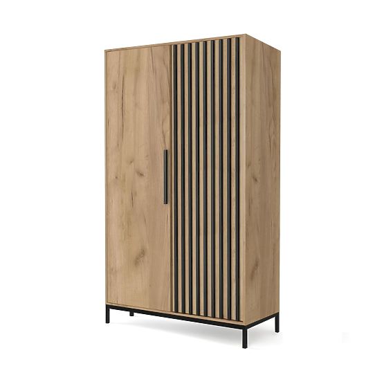 LAMINO S-1 Wardrobe Oak Craft/Black, Legs: Black (3pcs=1set)