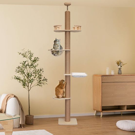 Large Cat Scratching Post Beige 255-265cm P70503