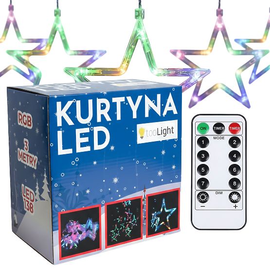LED Curtain Stars Multicolor with Remote Control CD002-138