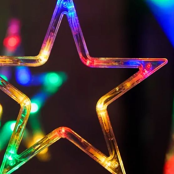 LED Curtain Stars Multicolor with Remote Control CD002-138
