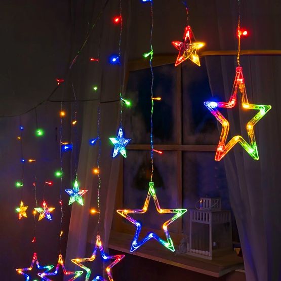 LED Curtain Stars Multicolor with Remote Control GL2005