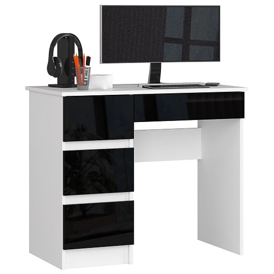 LEFT-SIDED DESK A-7 CLP BLACK GLOSS