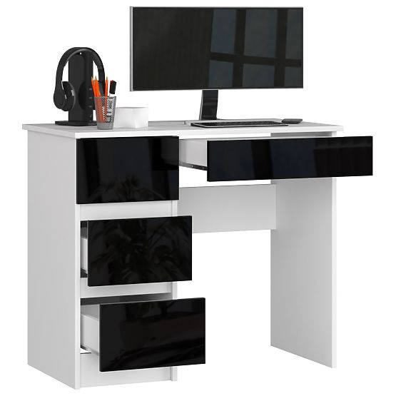 LEFT-SIDED DESK A-7 CLP BLACK GLOSS