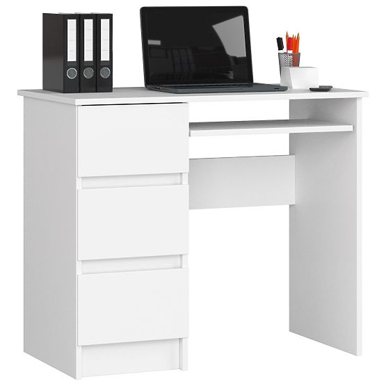 LEFT-SIDED WHITE DESK A-6 CLP
