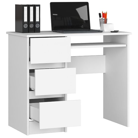 LEFT-SIDED WHITE DESK A-6 CLP