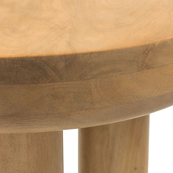 Limali Side Table 50 cm, Round, Mango Wood, Rounded Shapes