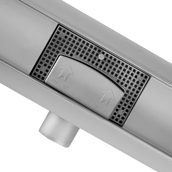 Linear Drain REA Neox BRUSHED STEEL 50