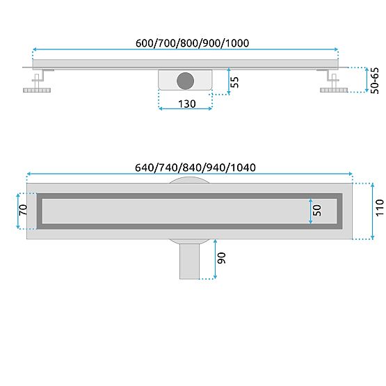 Linear Drain REA Neox for Brush Copper 80