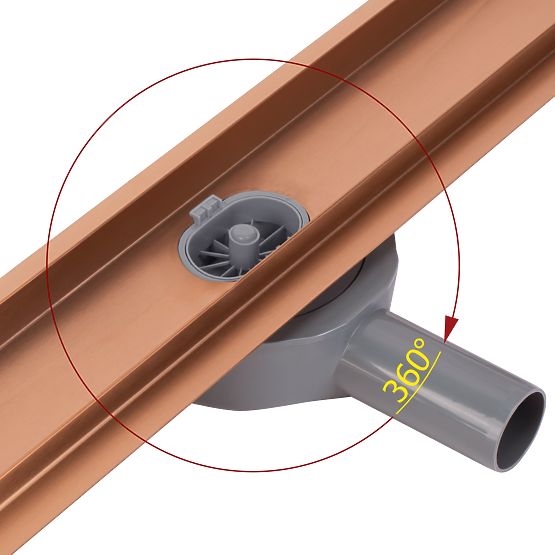 Linear Drain REA Neox for Brushed Copper 90