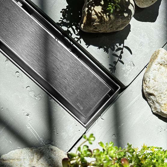 Linear Drain REA NEOX PRO Brushed Steel 50