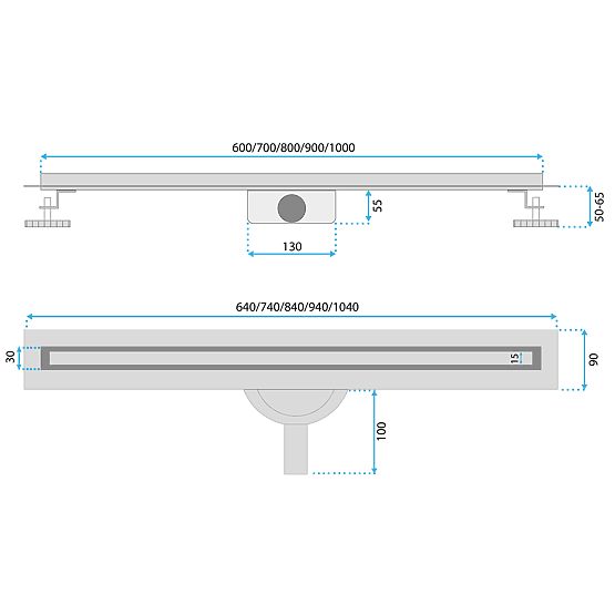 Linear Drain REA NEOX SLIM PRO Brushed Copper 60