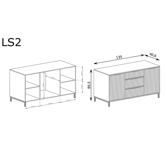 LINKaSTYLE Chest of Drawers LS2 Cashmere