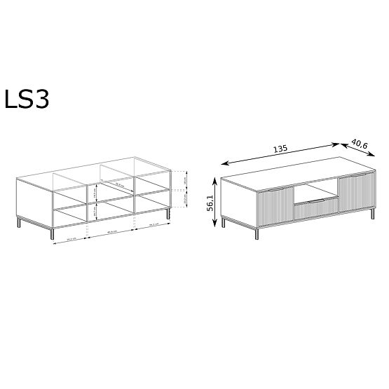 LINKaSTYLE TV Cabinet LS3 Cashmere