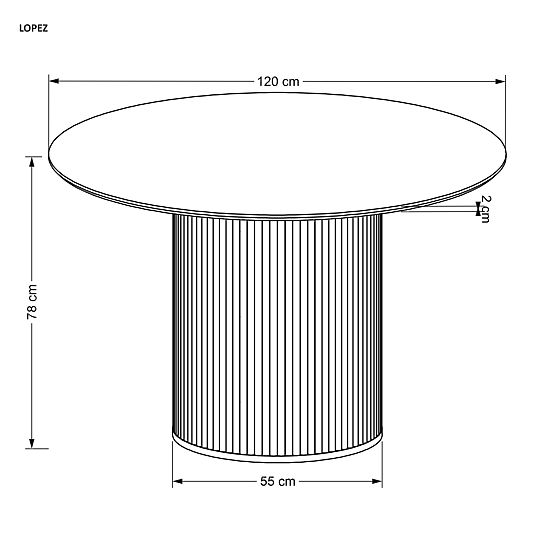 LOPEZ round table, natural oak (2p=1pc)